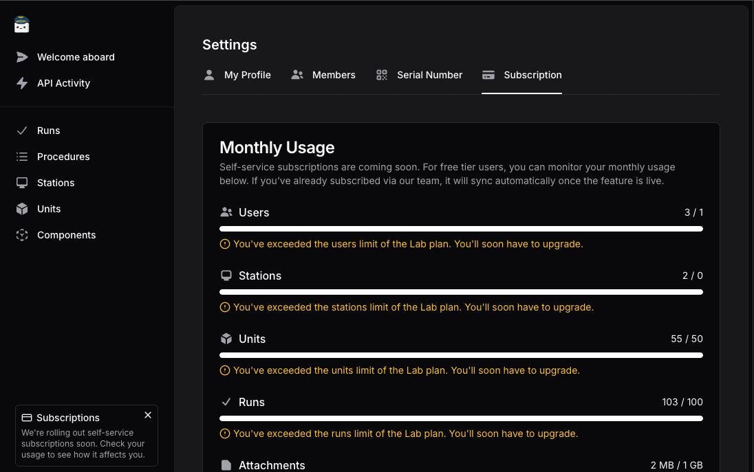 Track Your Usage in Real Time