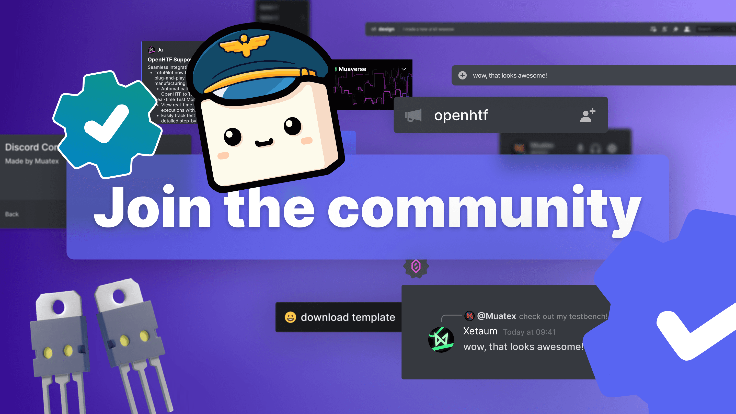 TofuPilot Discord community invitation banner with join link for hardware test engineers