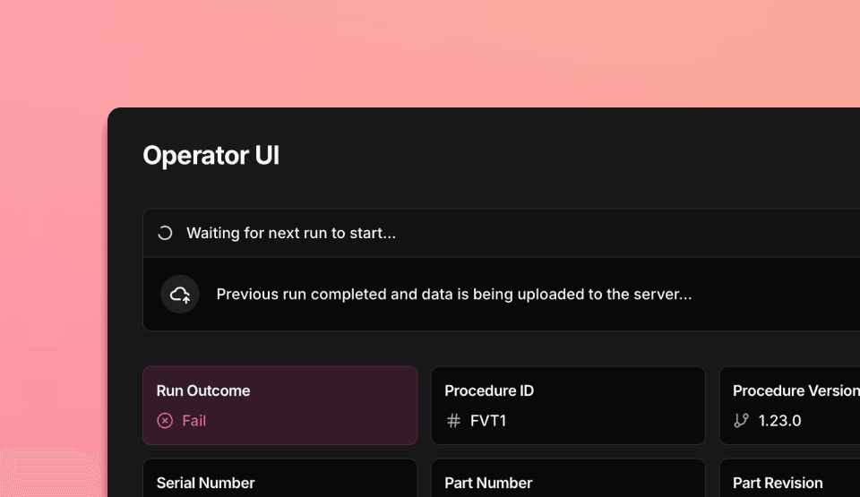 Screenshot of TofuPilot Operator UI