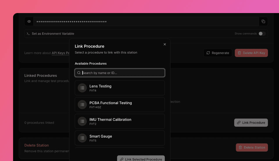 Station procedure linking