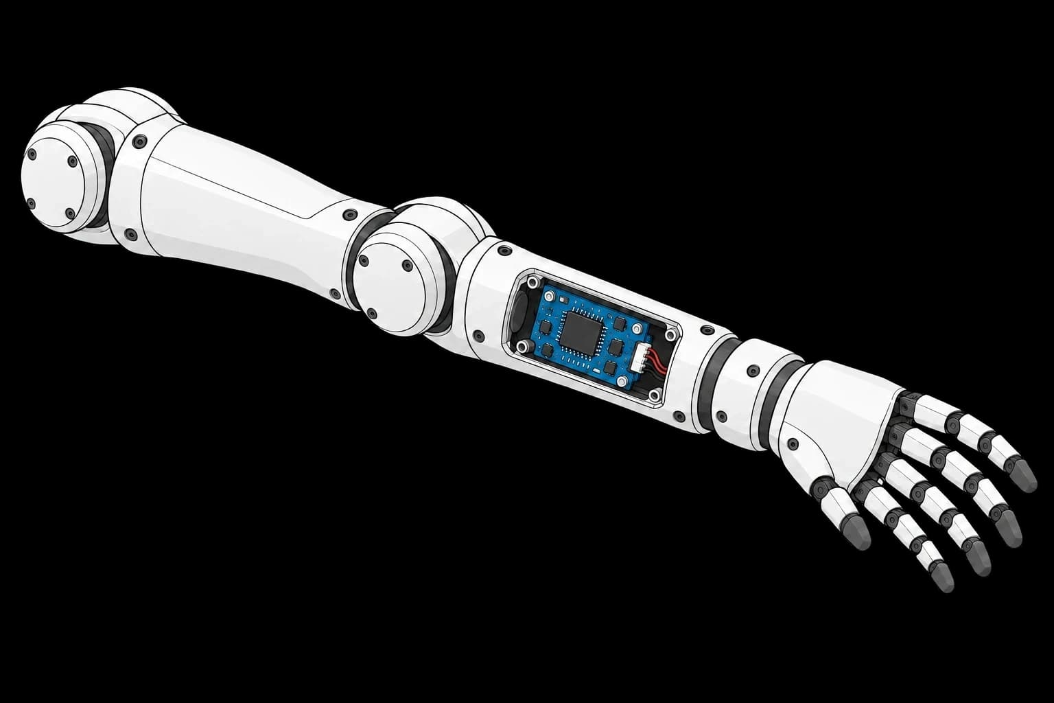 A humanoid robot arm assembly