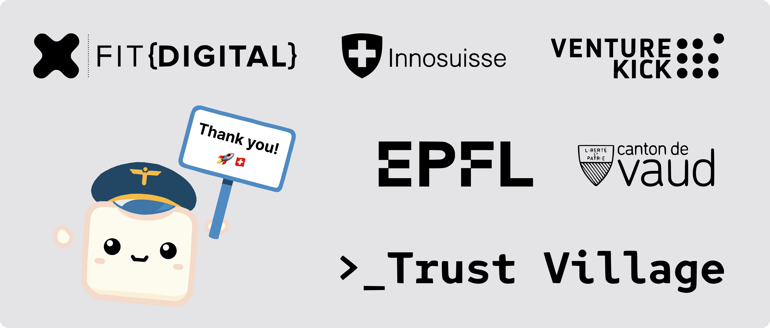 Summary of TofuPilot's sponsors and supporters in Switzerland's startup ecosystem