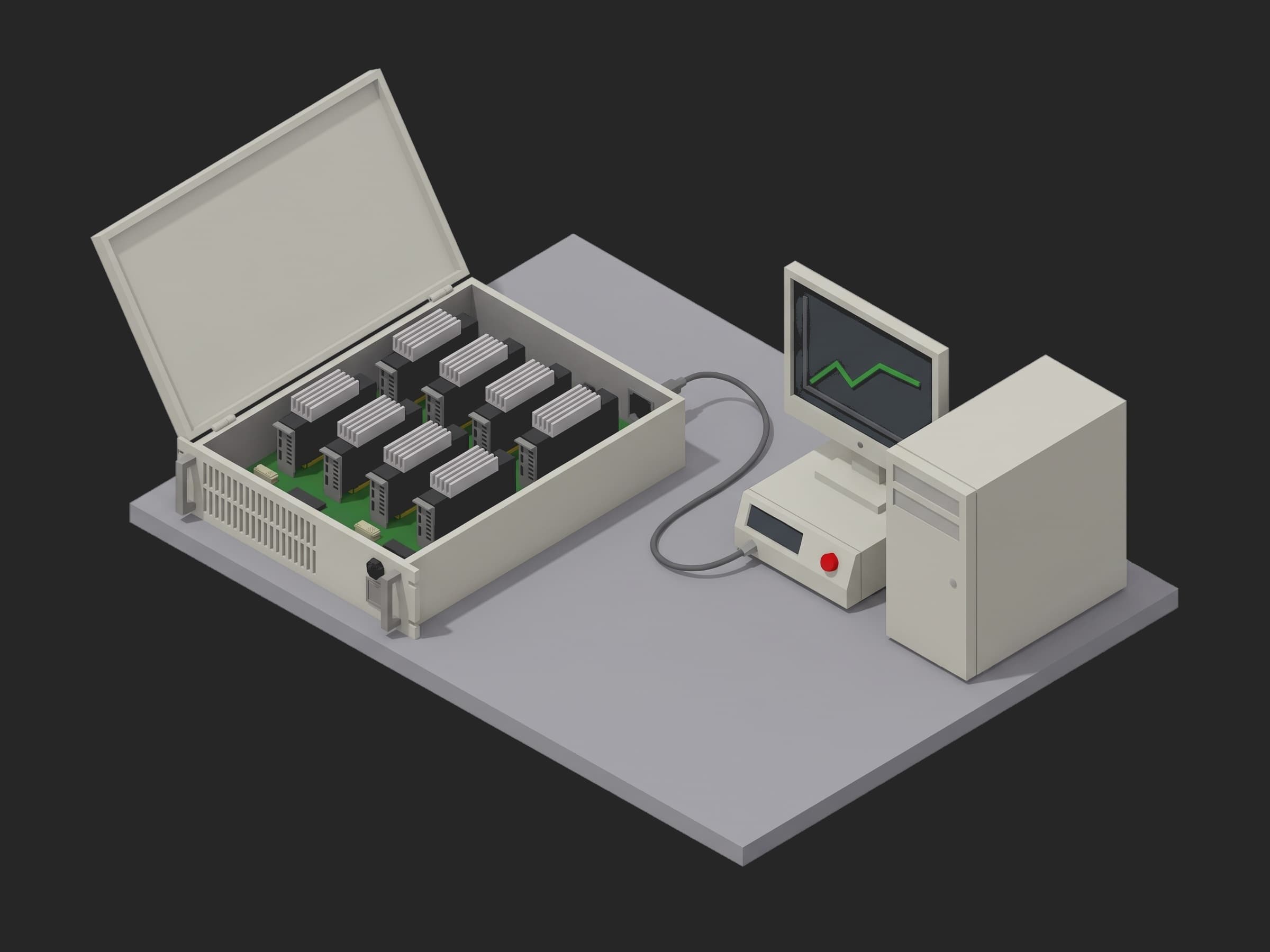 GPU Baseboard Diagnostic Ladder test setup