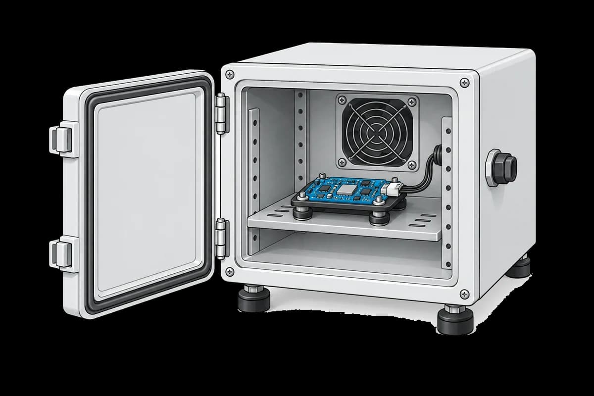 Sensor board mounted inside an open temperature chamber