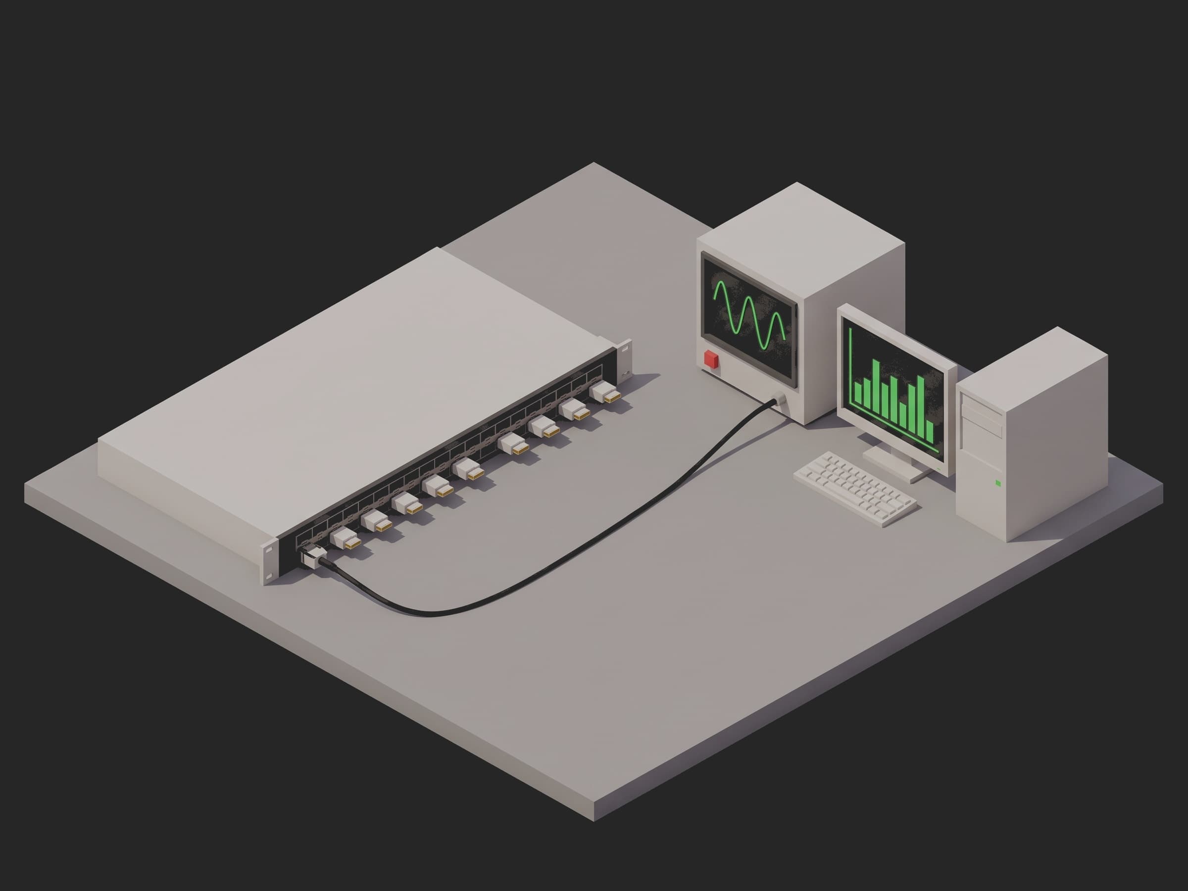 Switch Port PRBS BER and Snake Test test setup