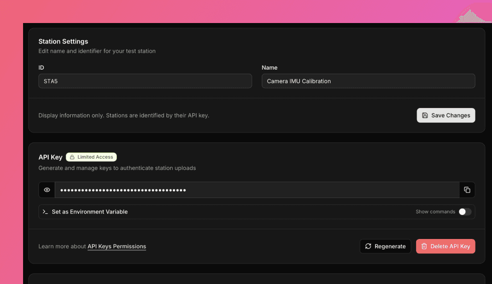 Station API key management